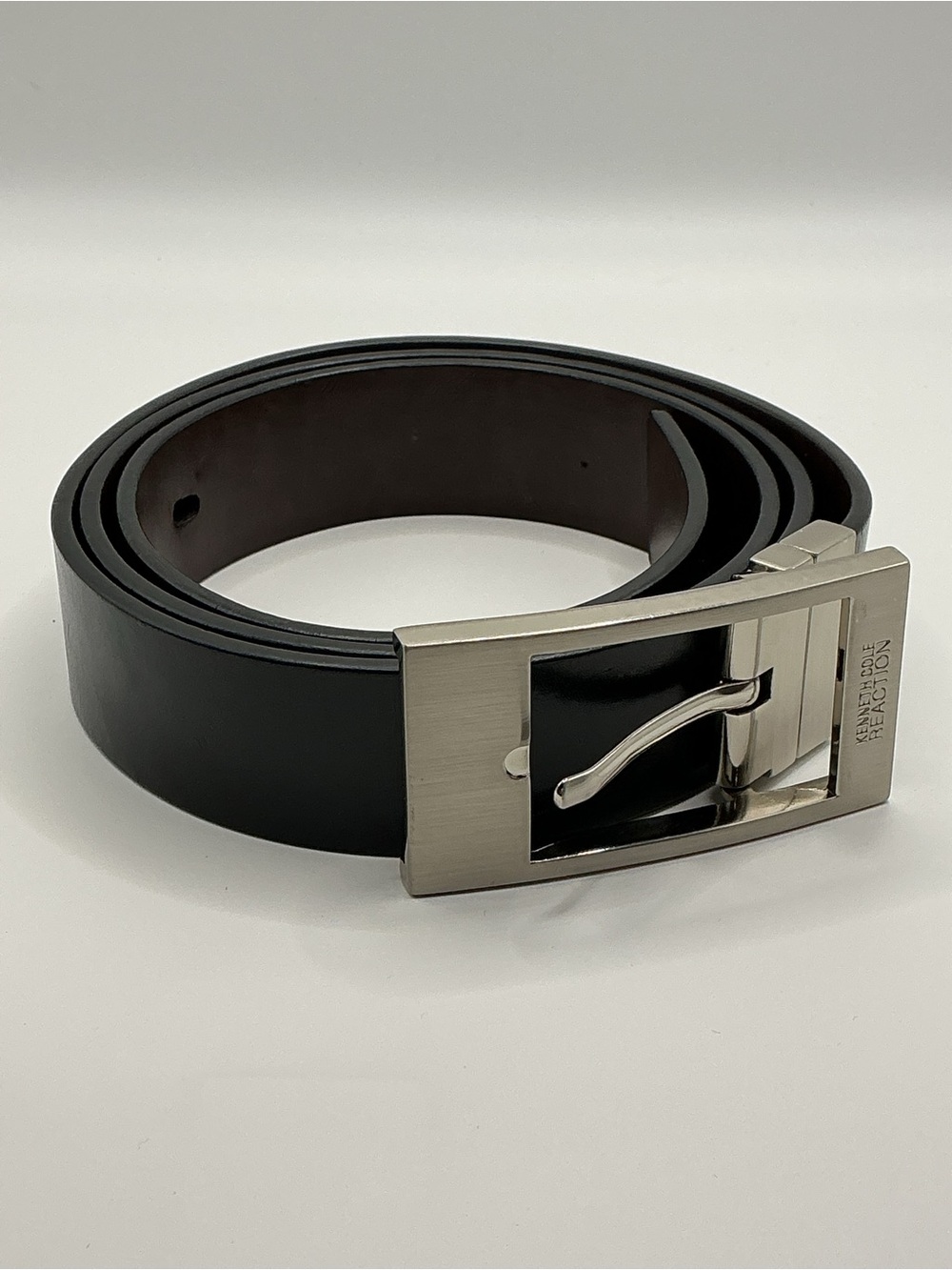 Kenneth Cole Reaction Men's Dress Belt Size 42/105 Silver Buckle